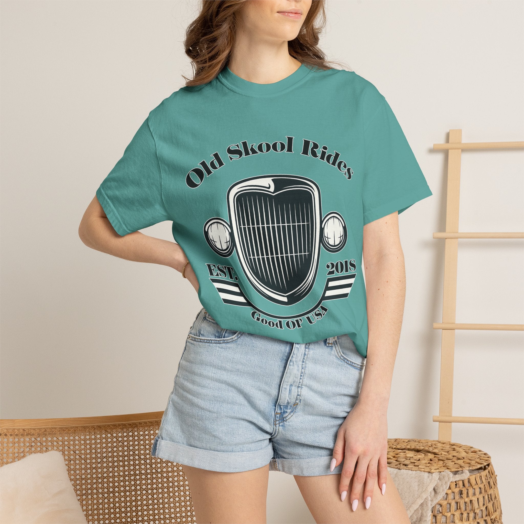 Base Old Skool Rides T-Shirt — Vintage Car Grill Graphic Tee (Est. 2018)