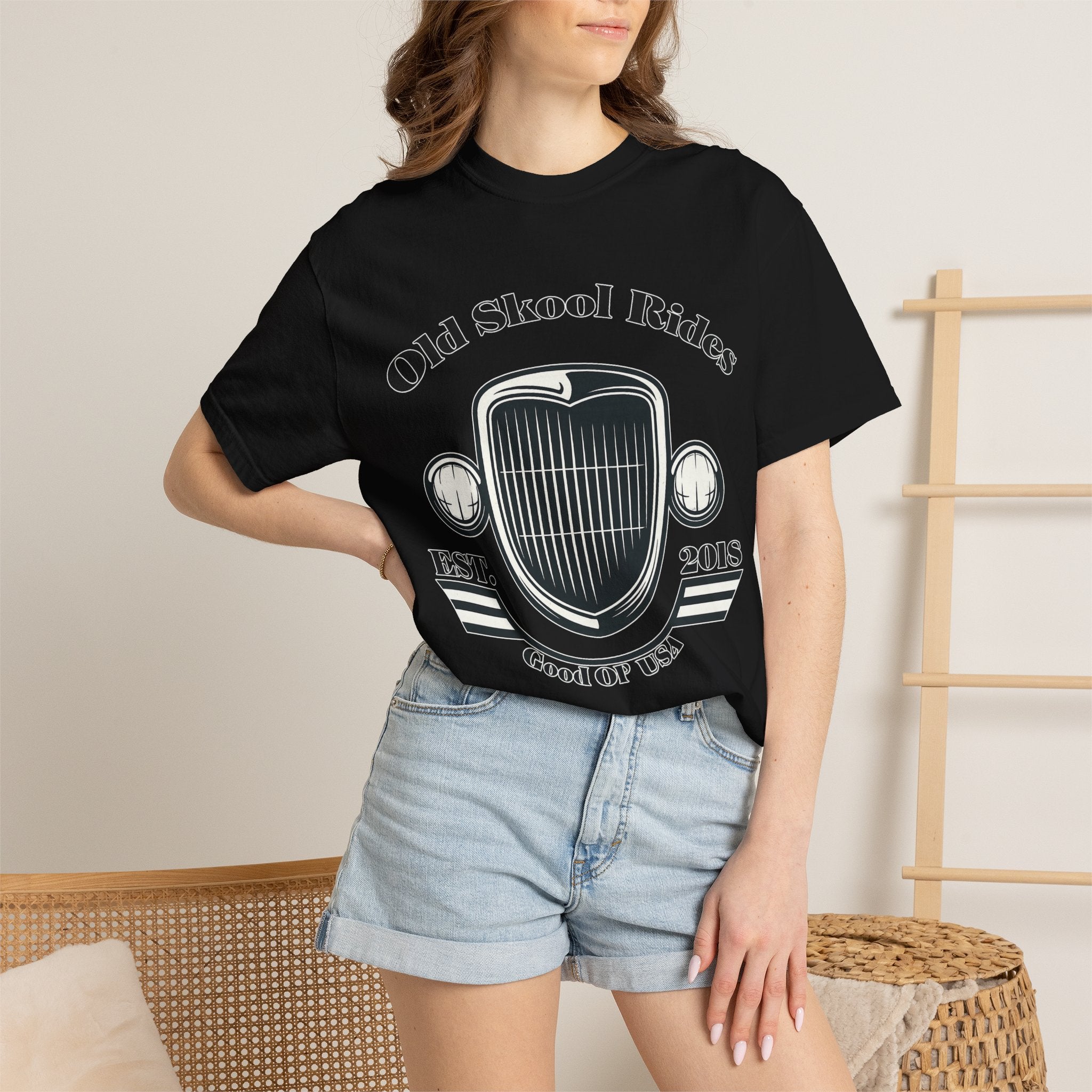 Base Old Skool Rides T-Shirt — Vintage Car Grill Graphic Tee (Est. 2018)