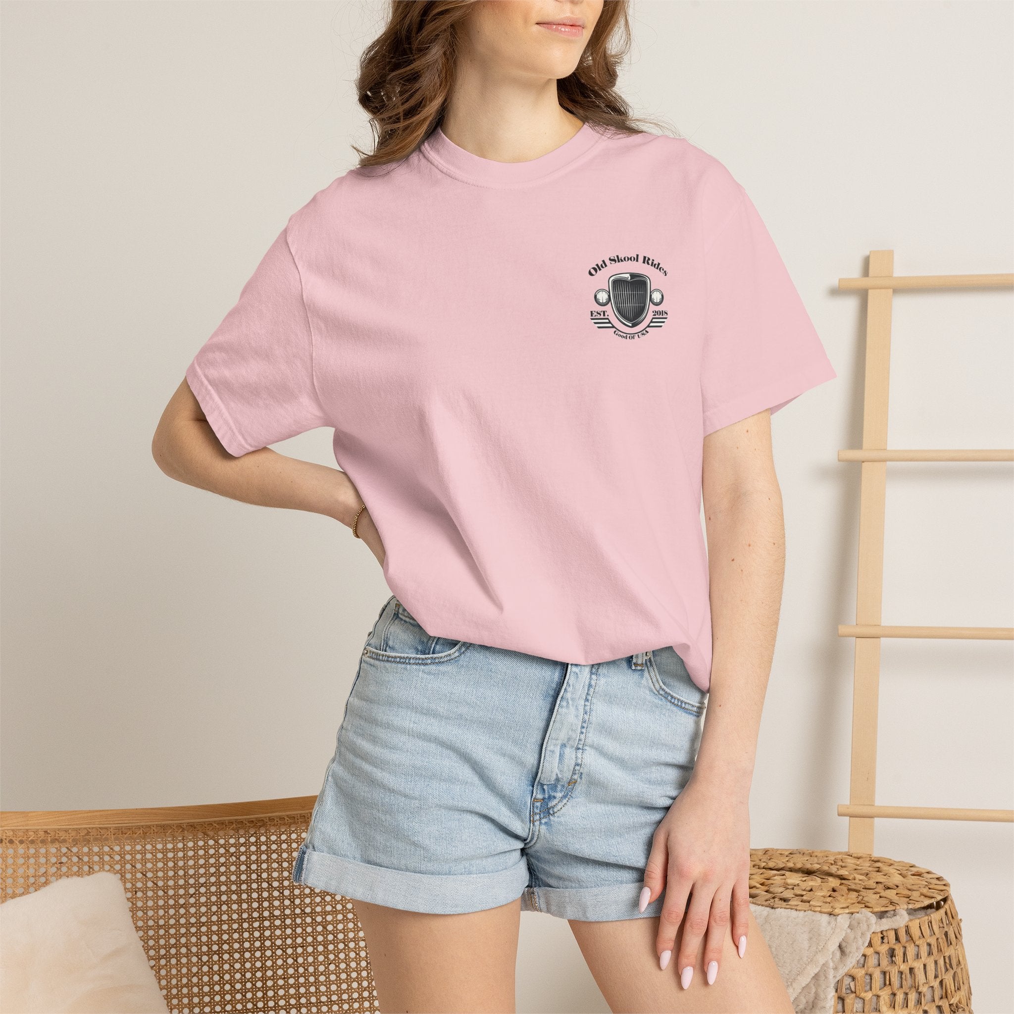 Old Skool Rides T-Shirt — Vintage Pickup Truck Graphic ("Old Skool Rides: Built Tough, Driven Hard")