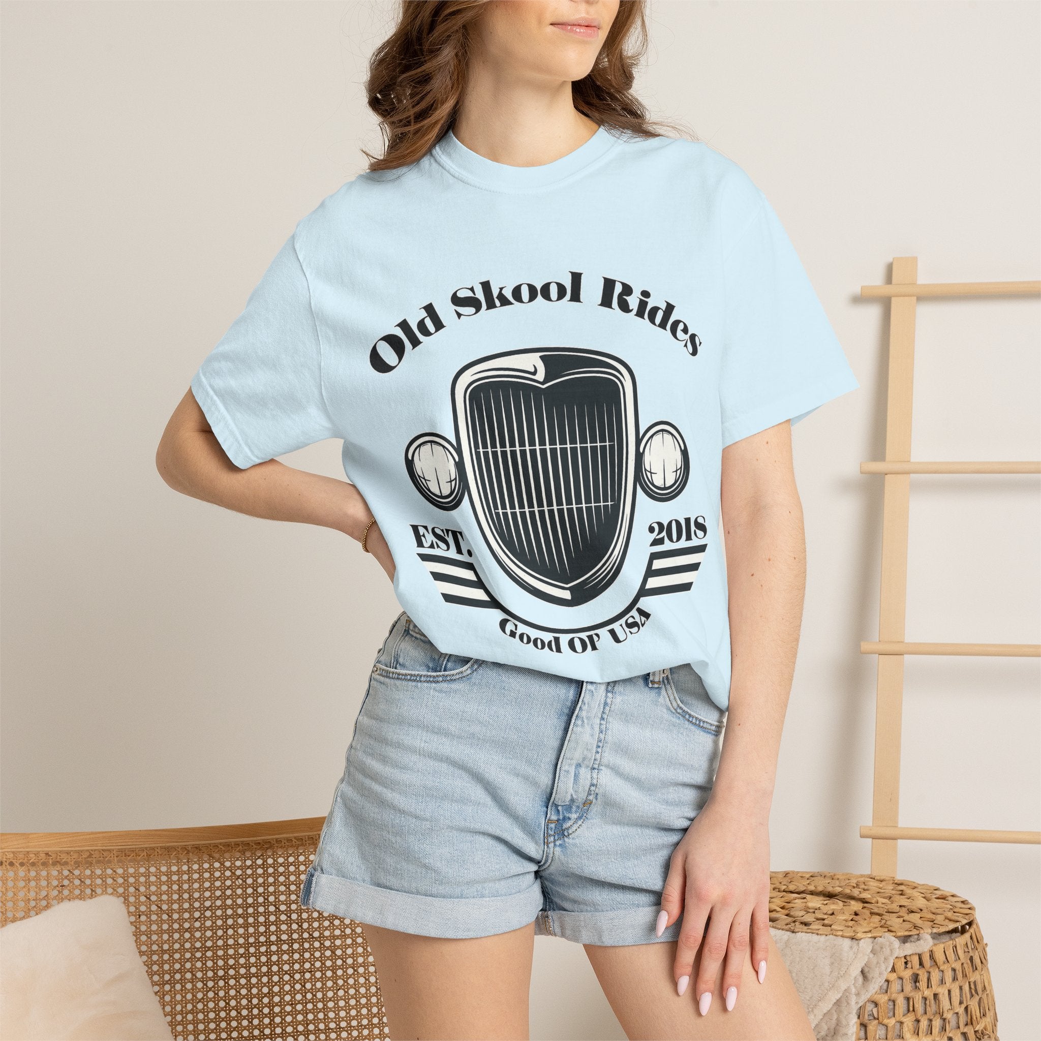 Base Old Skool Rides T-Shirt — Vintage Car Grill Graphic Tee (Est. 2018)