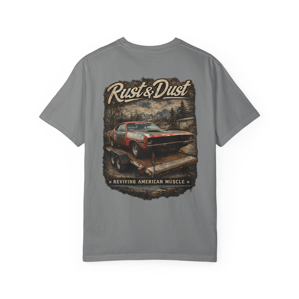 Rust & Dust Muscle Car T-Shirt — Vintage American Muscle Revival Graphic Tee