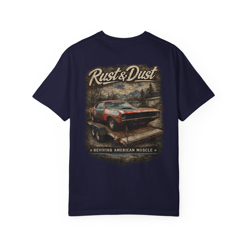 Rust & Dust Muscle Car T-Shirt — Vintage American Muscle Revival Graphic Tee