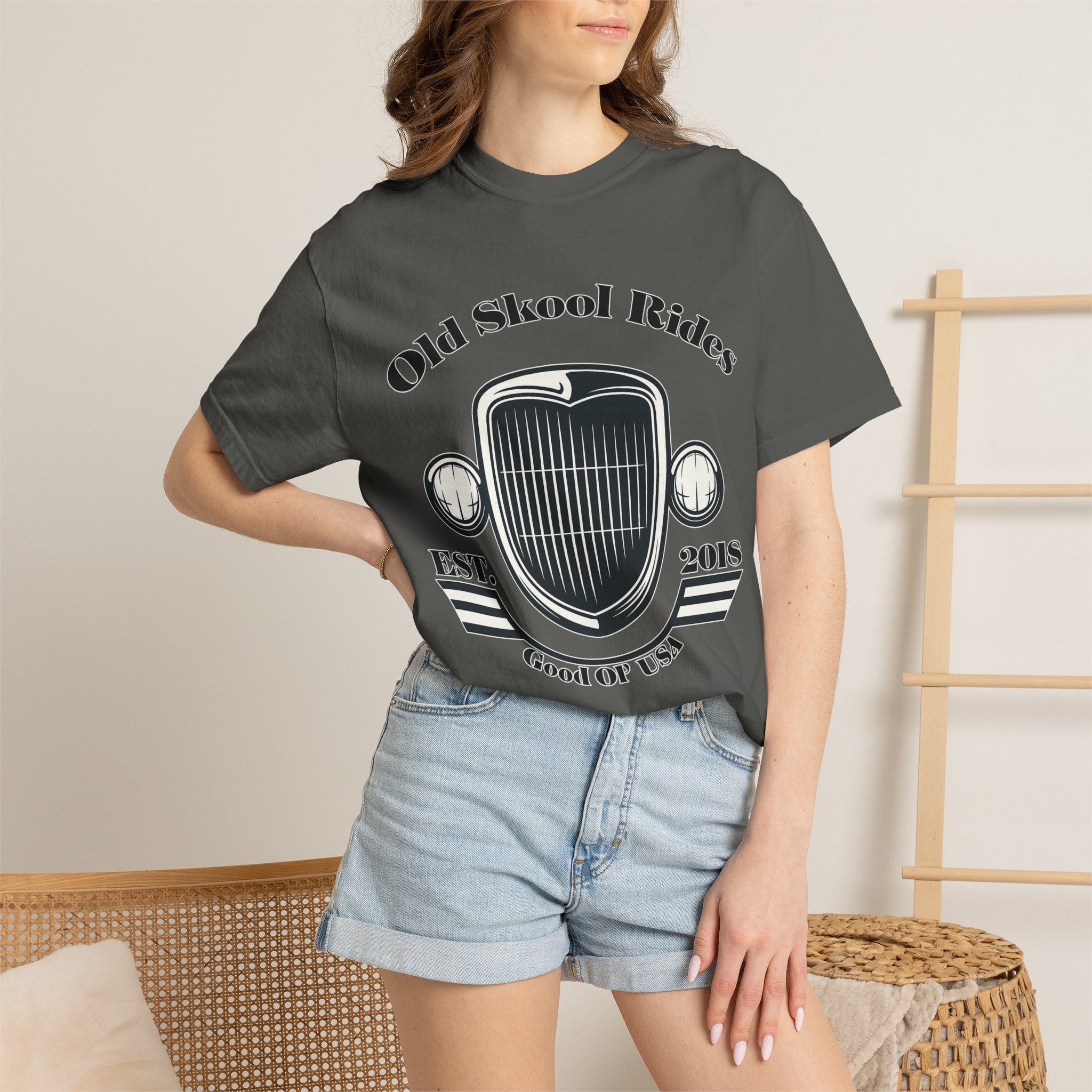 Base Old Skool Rides T-Shirt — Vintage Car Grill Graphic Tee (Est. 2018)