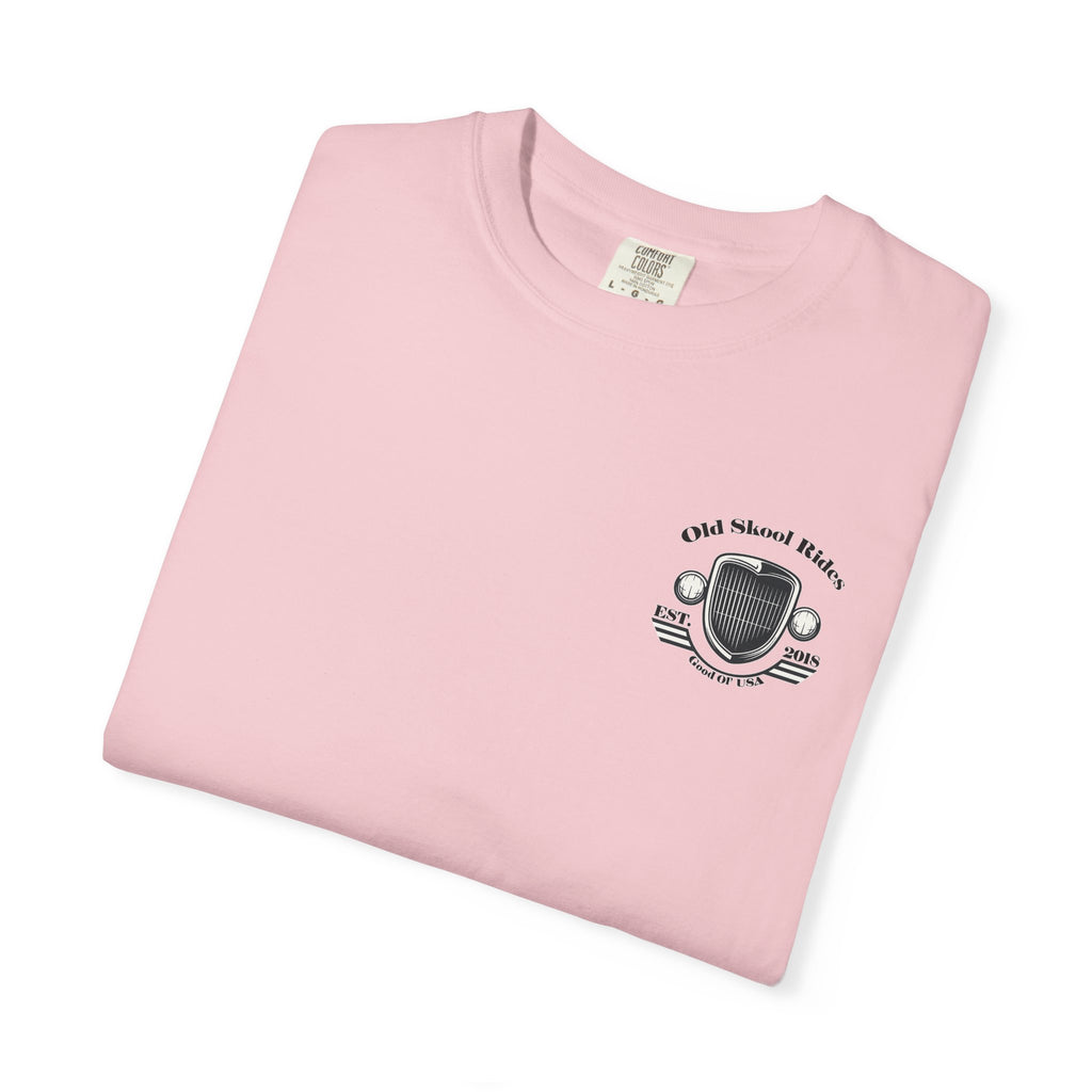 Old Skool Rides T-Shirt — Vintage Pickup Truck Graphic ("Old Skool Rides: Built Tough, Driven Hard")
