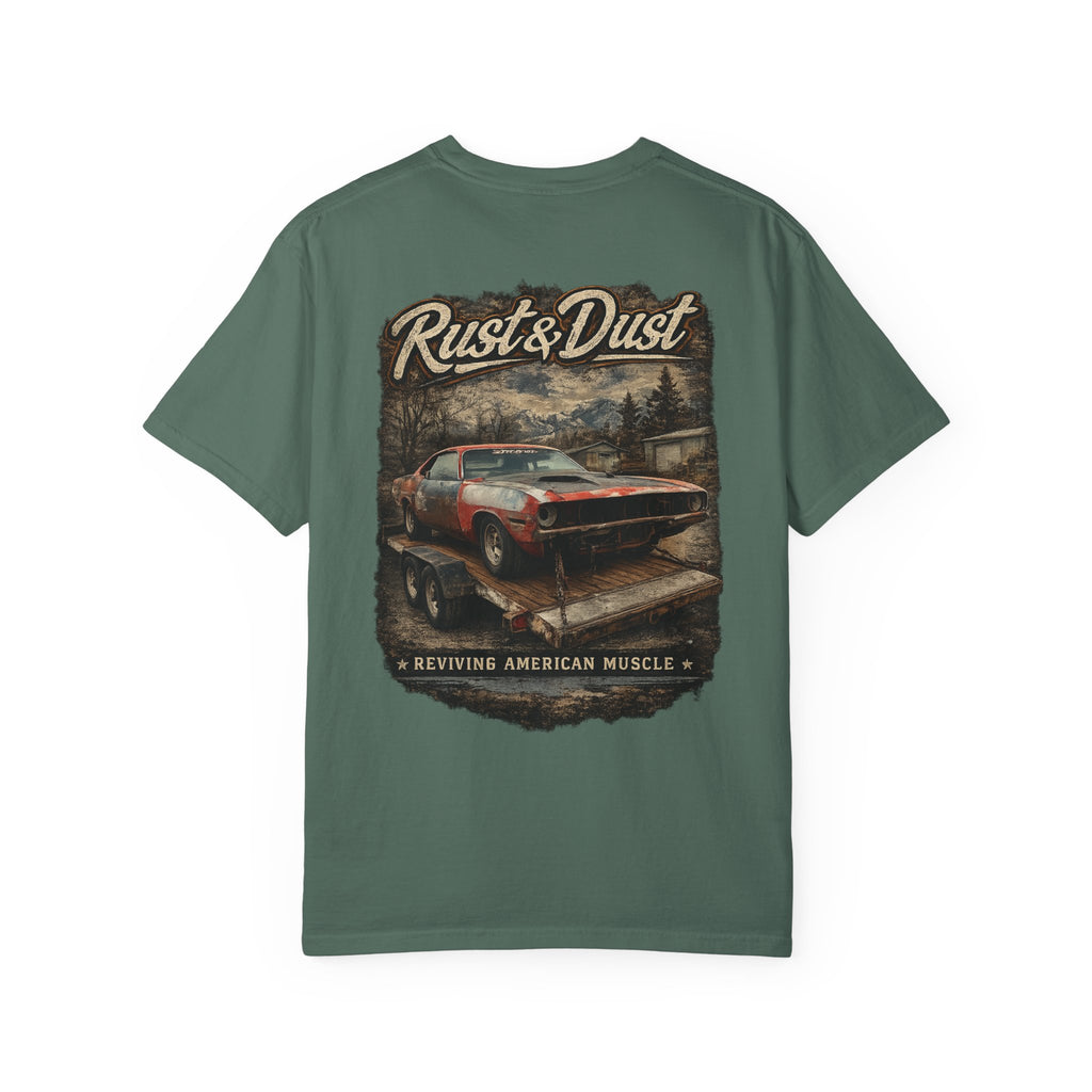 Rust & Dust Muscle Car T-Shirt — Vintage American Muscle Revival Graphic Tee