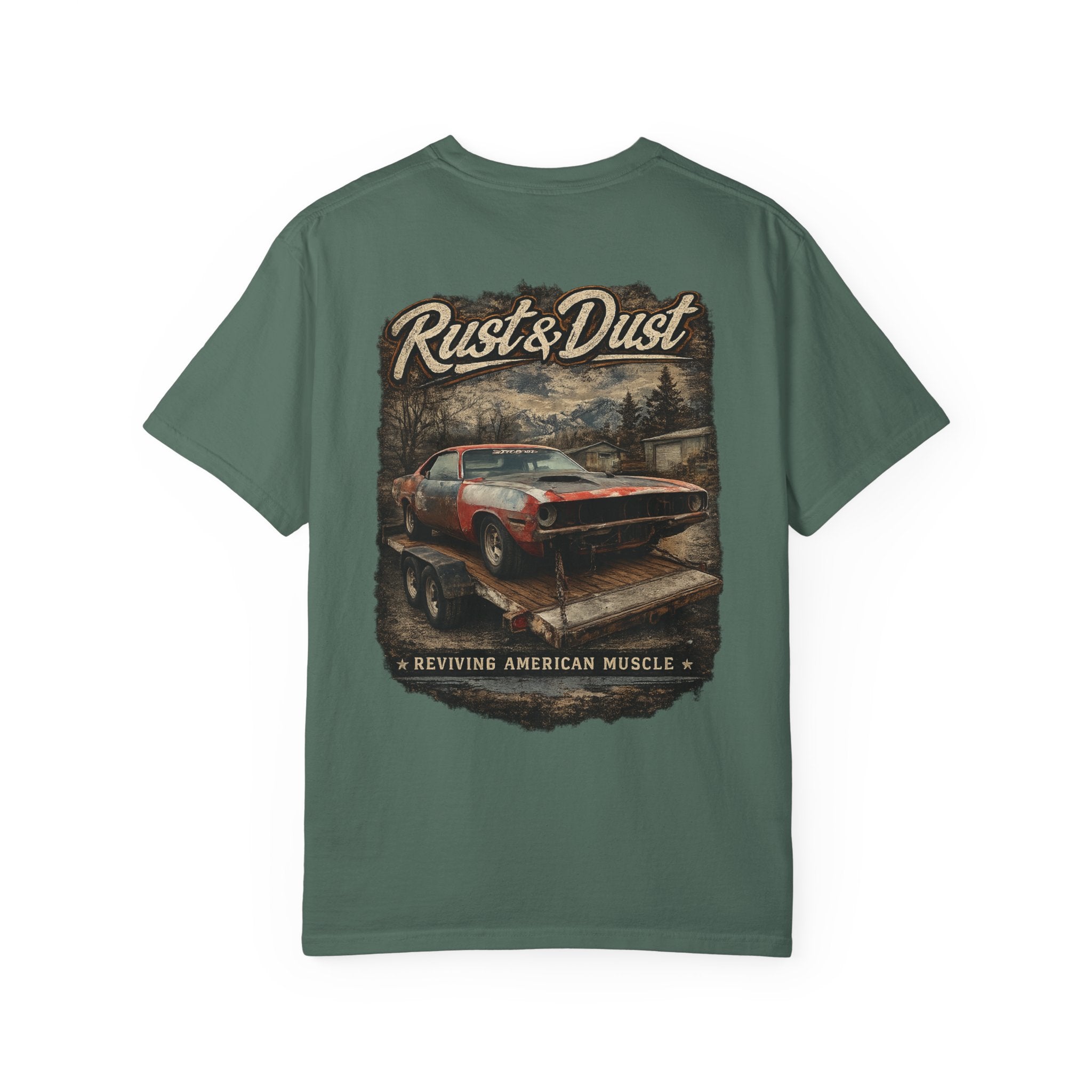 Rust & Dust Muscle Car T-Shirt — Vintage American Muscle Revival Graphic Tee