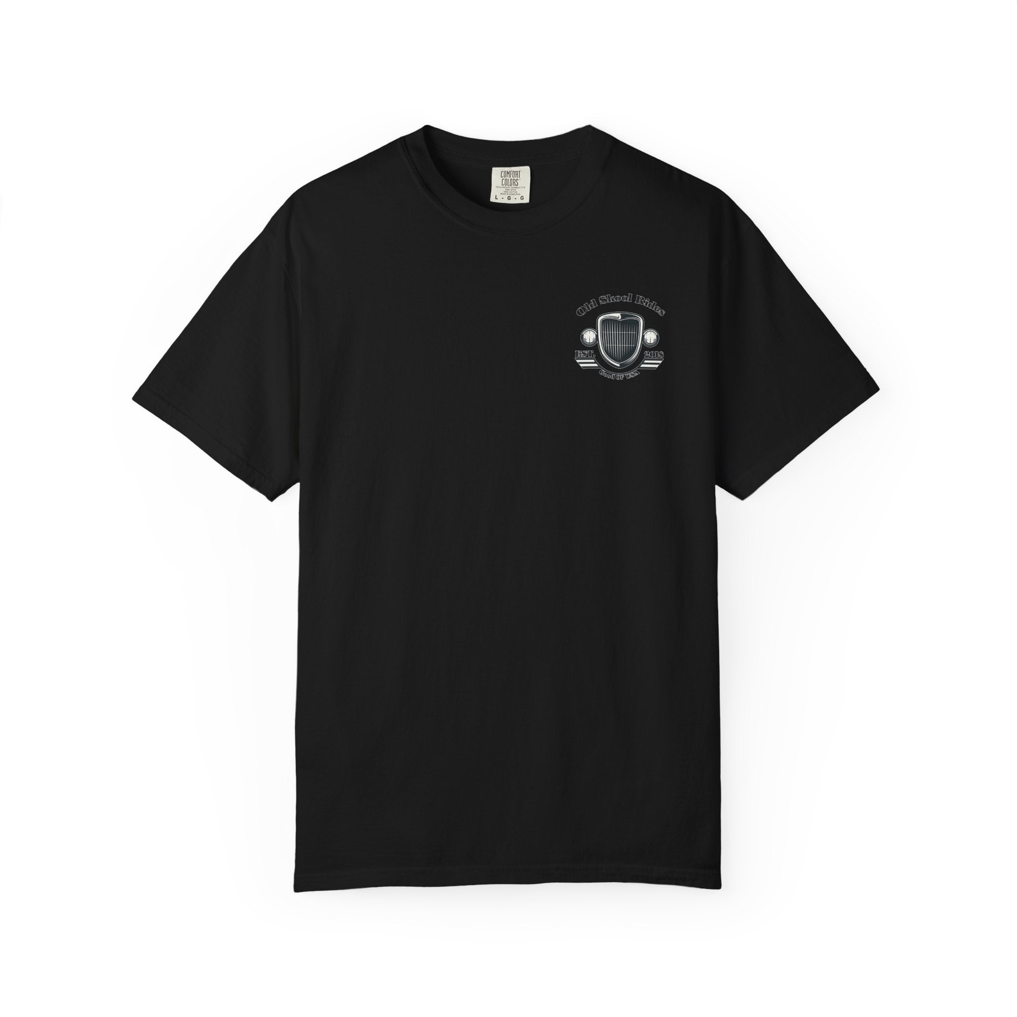 Old Skool Rides T-Shirt — Vintage Pickup Truck Graphic ("Old Skool Rides: Built Tough, Driven Hard")
