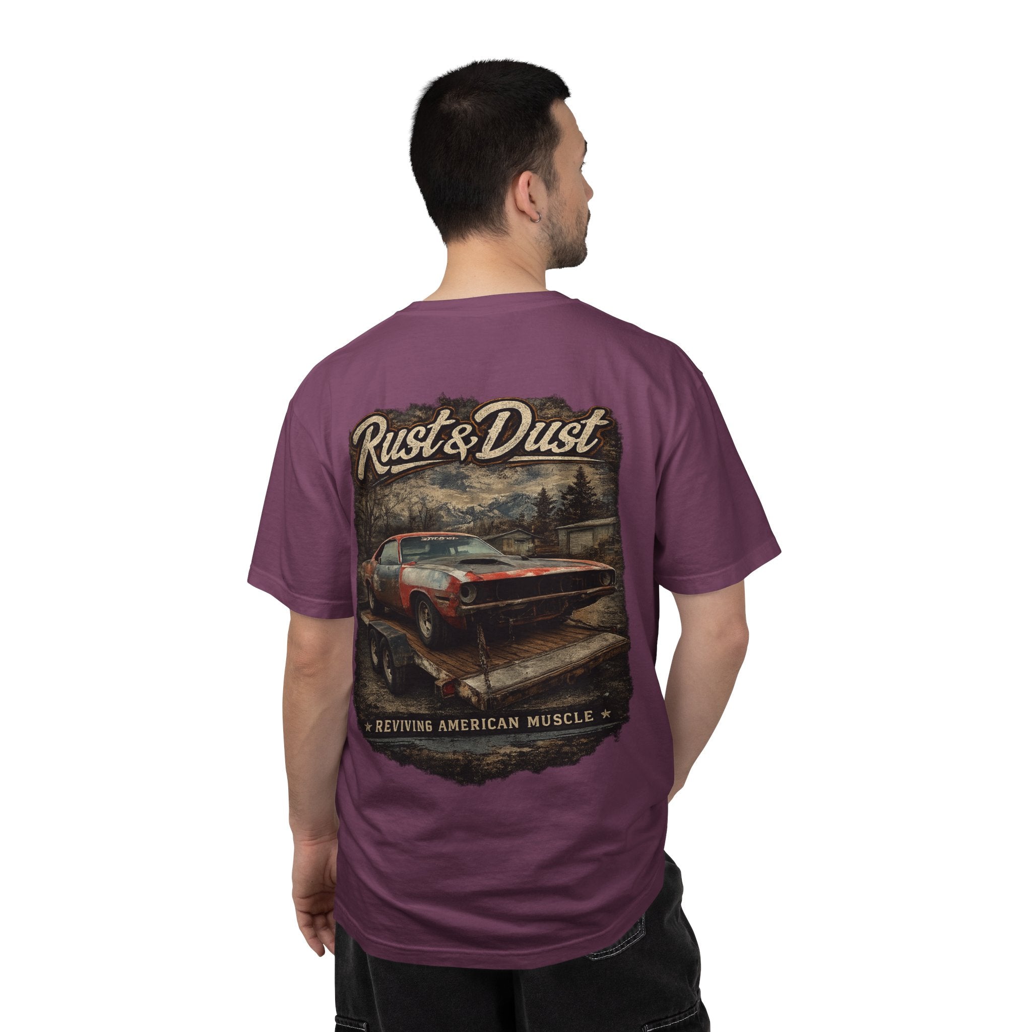 Rust & Dust Muscle Car T-Shirt — Vintage American Muscle Revival Graphic Tee