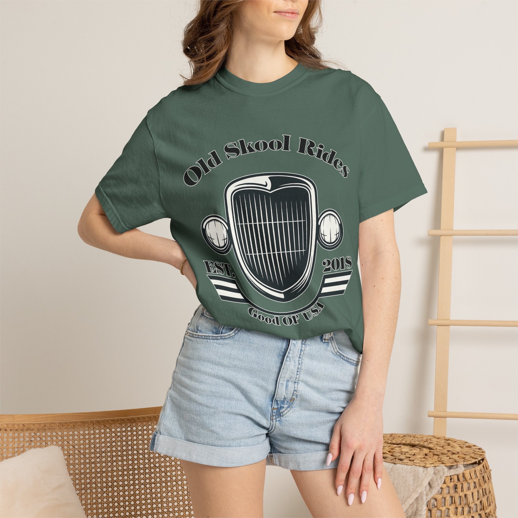 Base Old Skool Rides T-Shirt — Vintage Car Grill Graphic Tee (Est. 2018)
