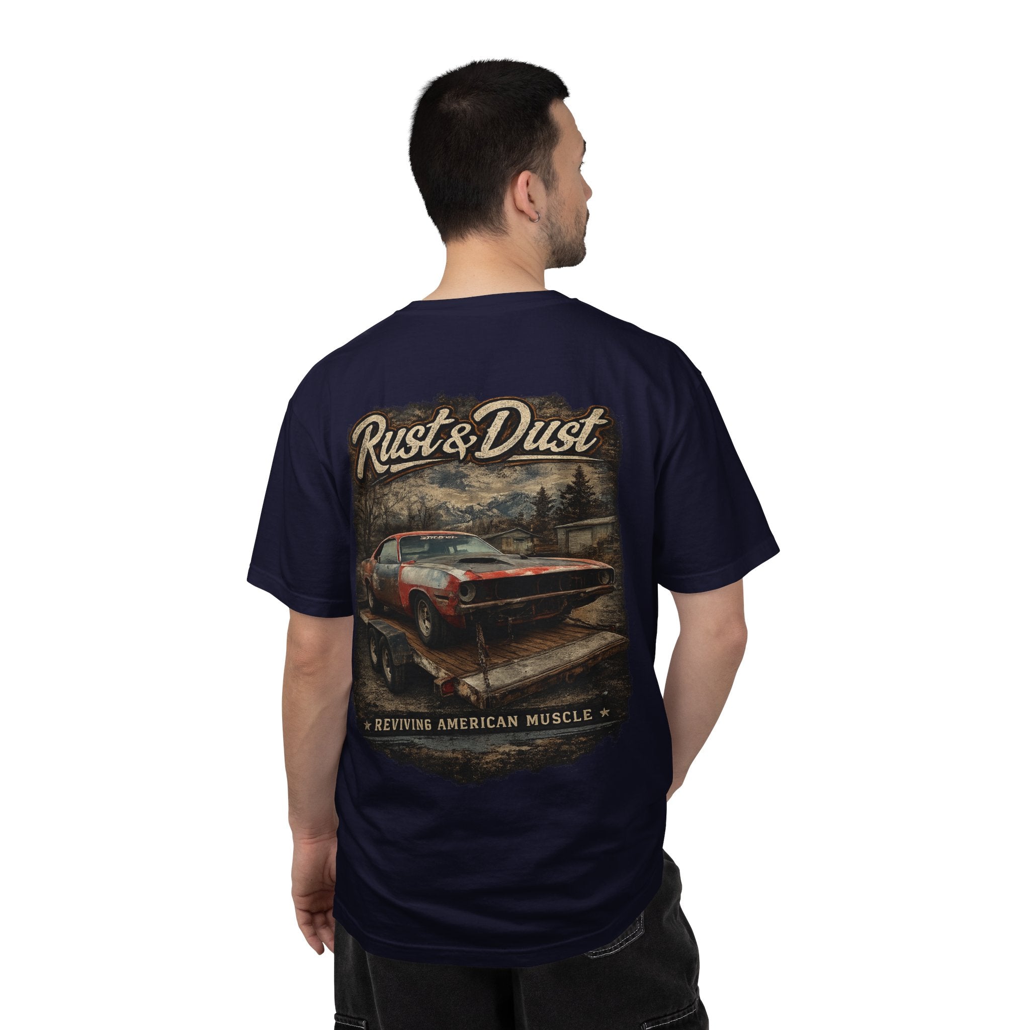 Rust & Dust Muscle Car T-Shirt — Vintage American Muscle Revival Graphic Tee