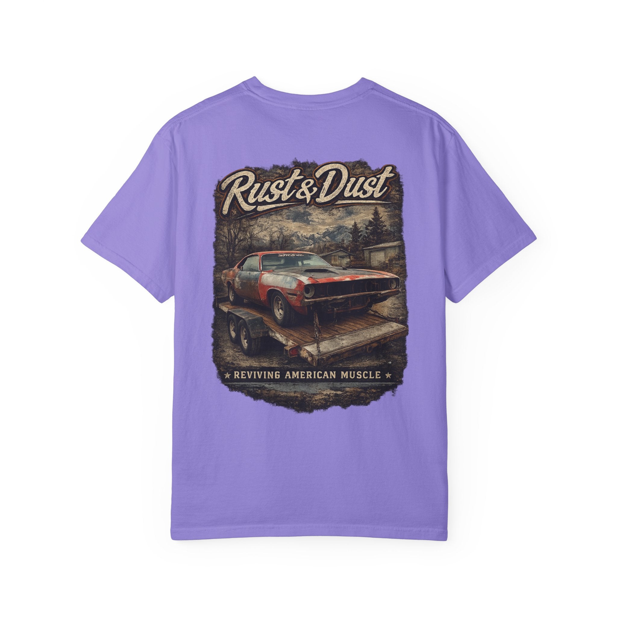 Rust & Dust Muscle Car T-Shirt — Vintage American Muscle Revival Graphic Tee