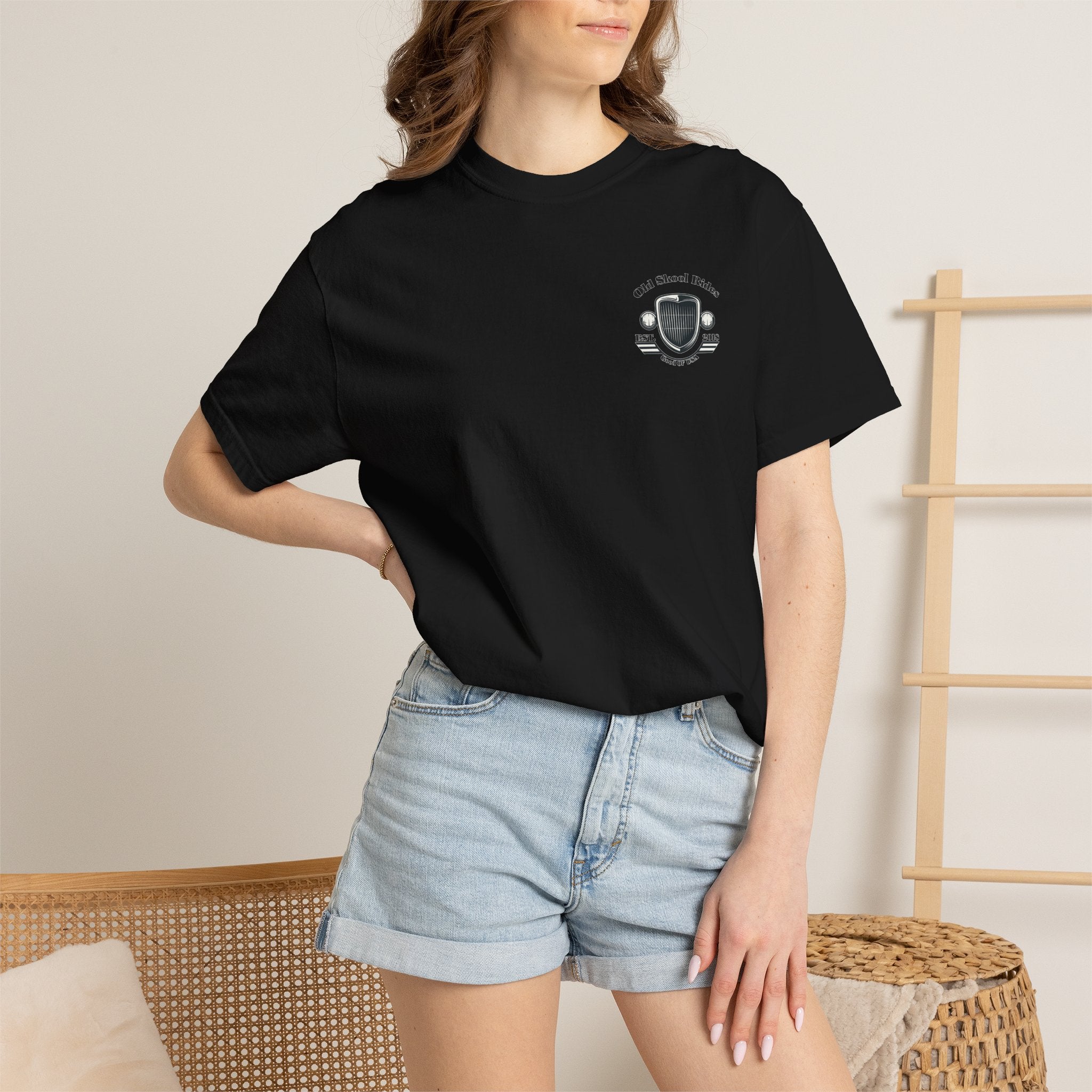 Old Skool Rides T-Shirt — Vintage Pickup Truck Graphic ("Old Skool Rides: Built Tough, Driven Hard")