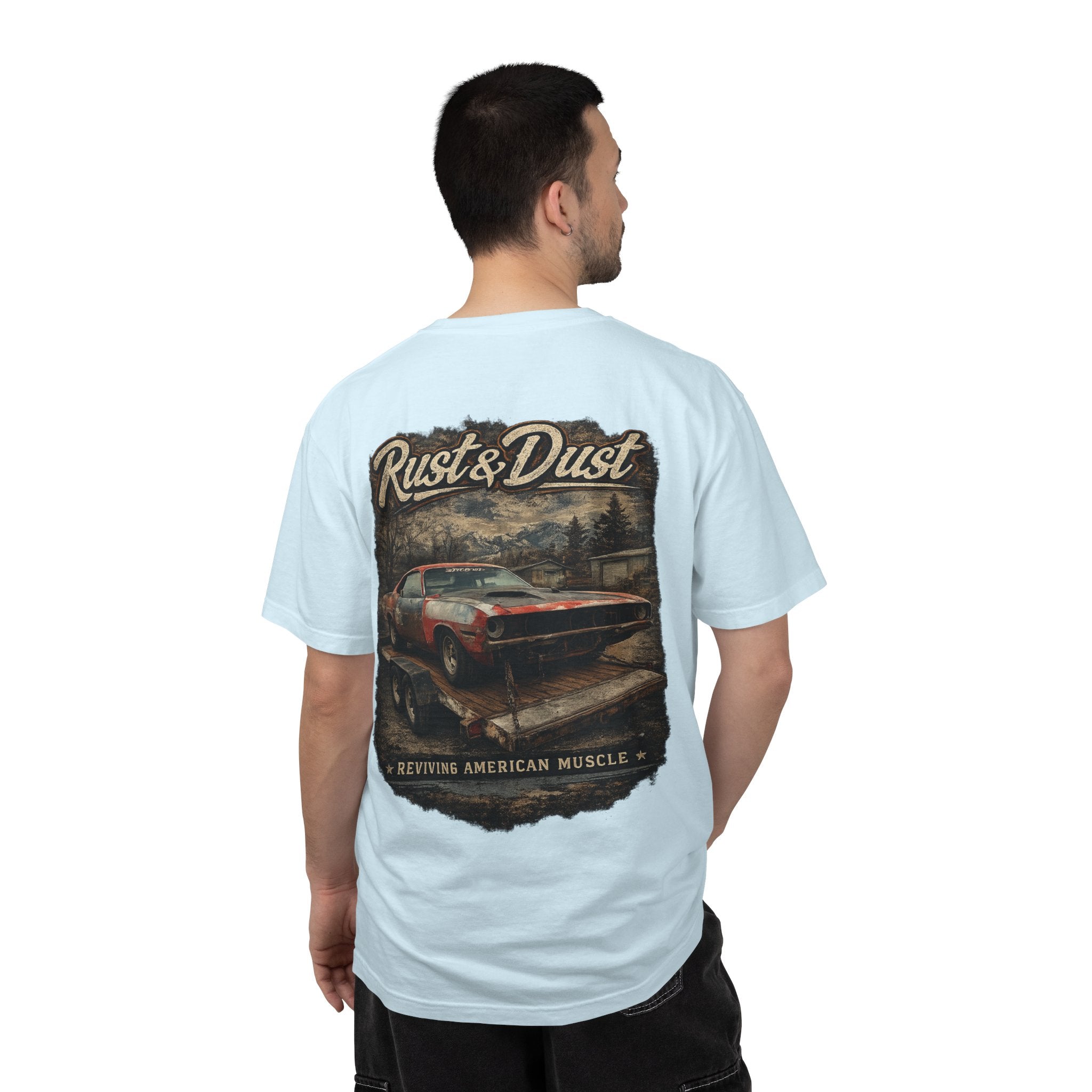 Rust & Dust Muscle Car T-Shirt — Vintage American Muscle Revival Graphic Tee