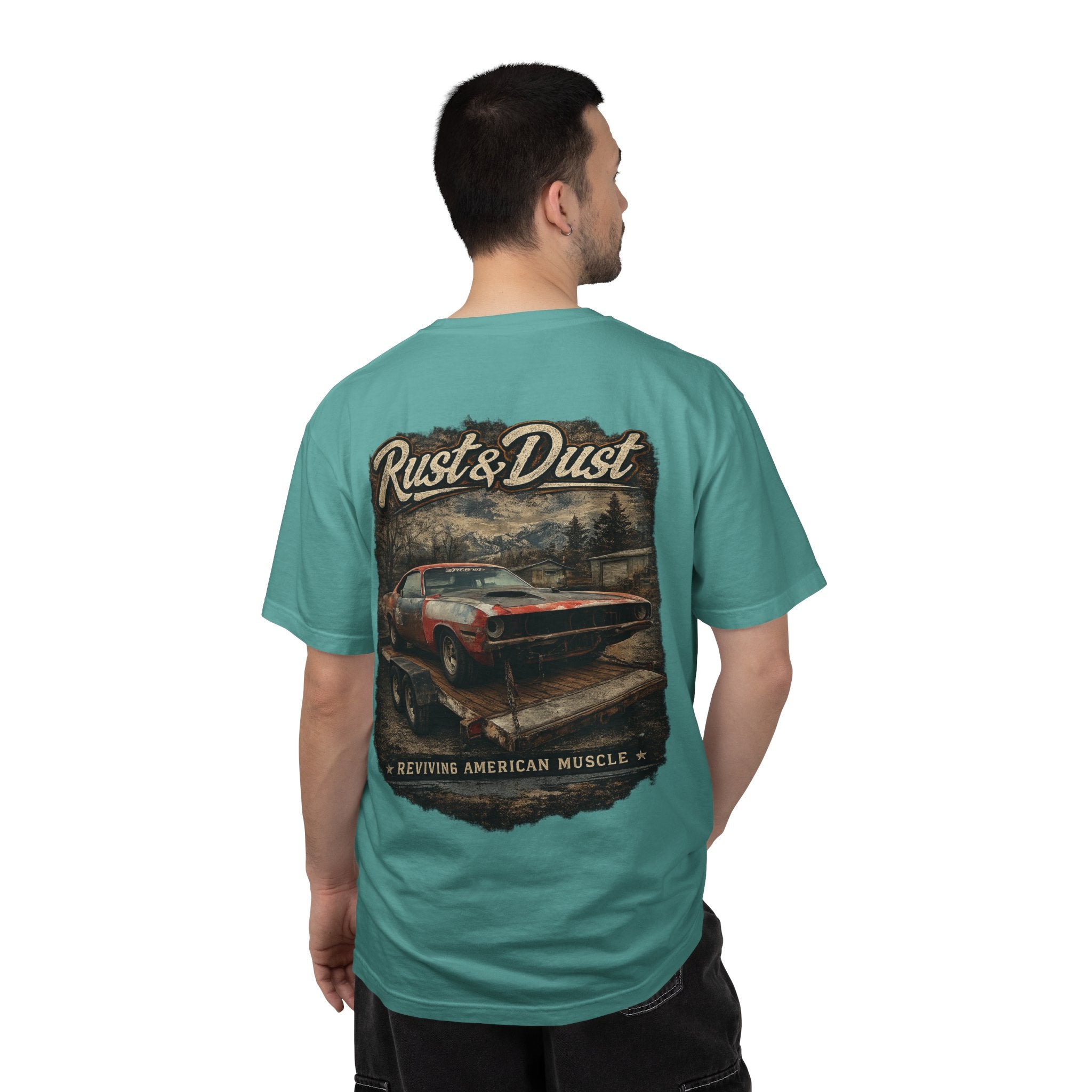 Rust & Dust Muscle Car T-Shirt — Vintage American Muscle Revival Graphic Tee