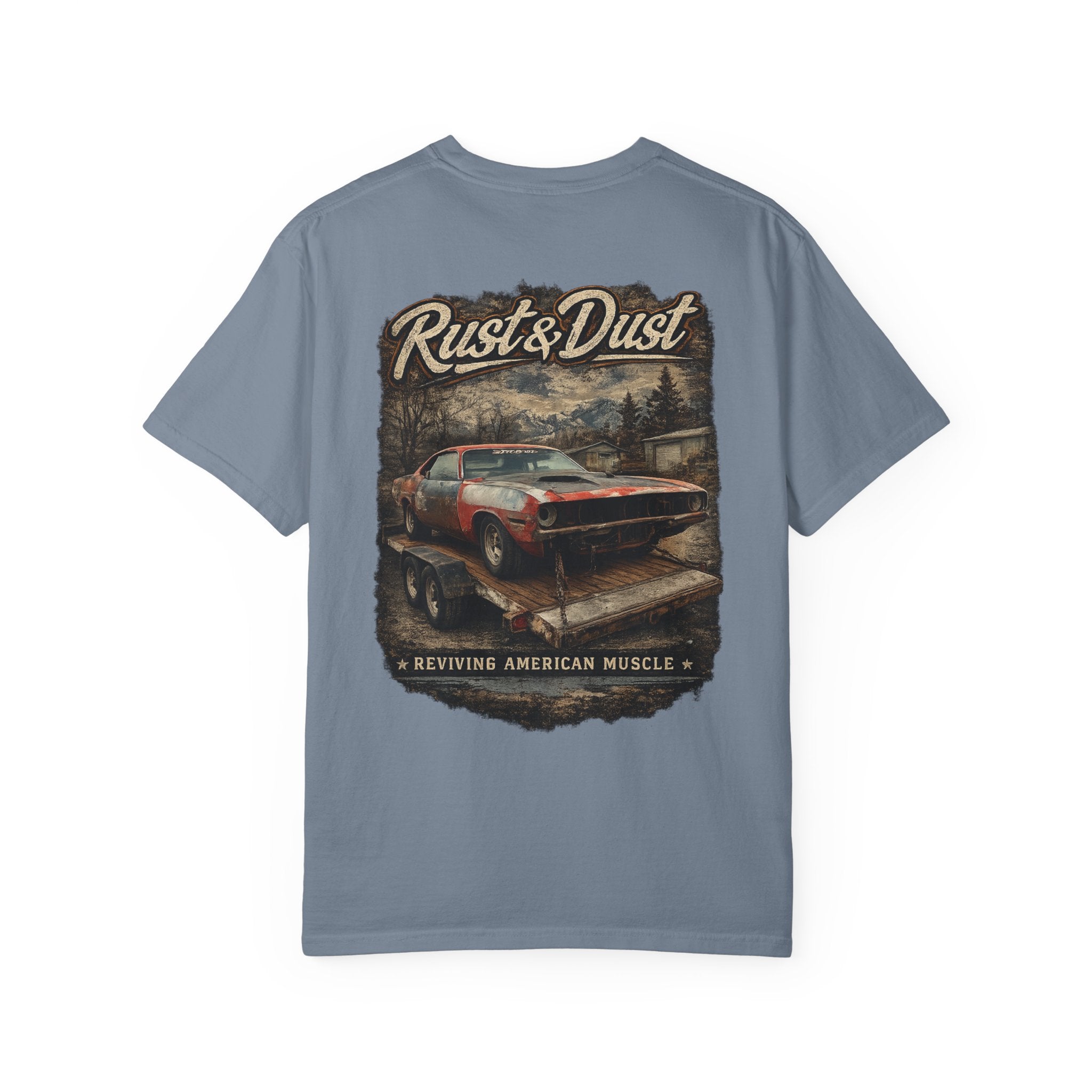 Rust & Dust Muscle Car T-Shirt — Vintage American Muscle Revival Graphic Tee
