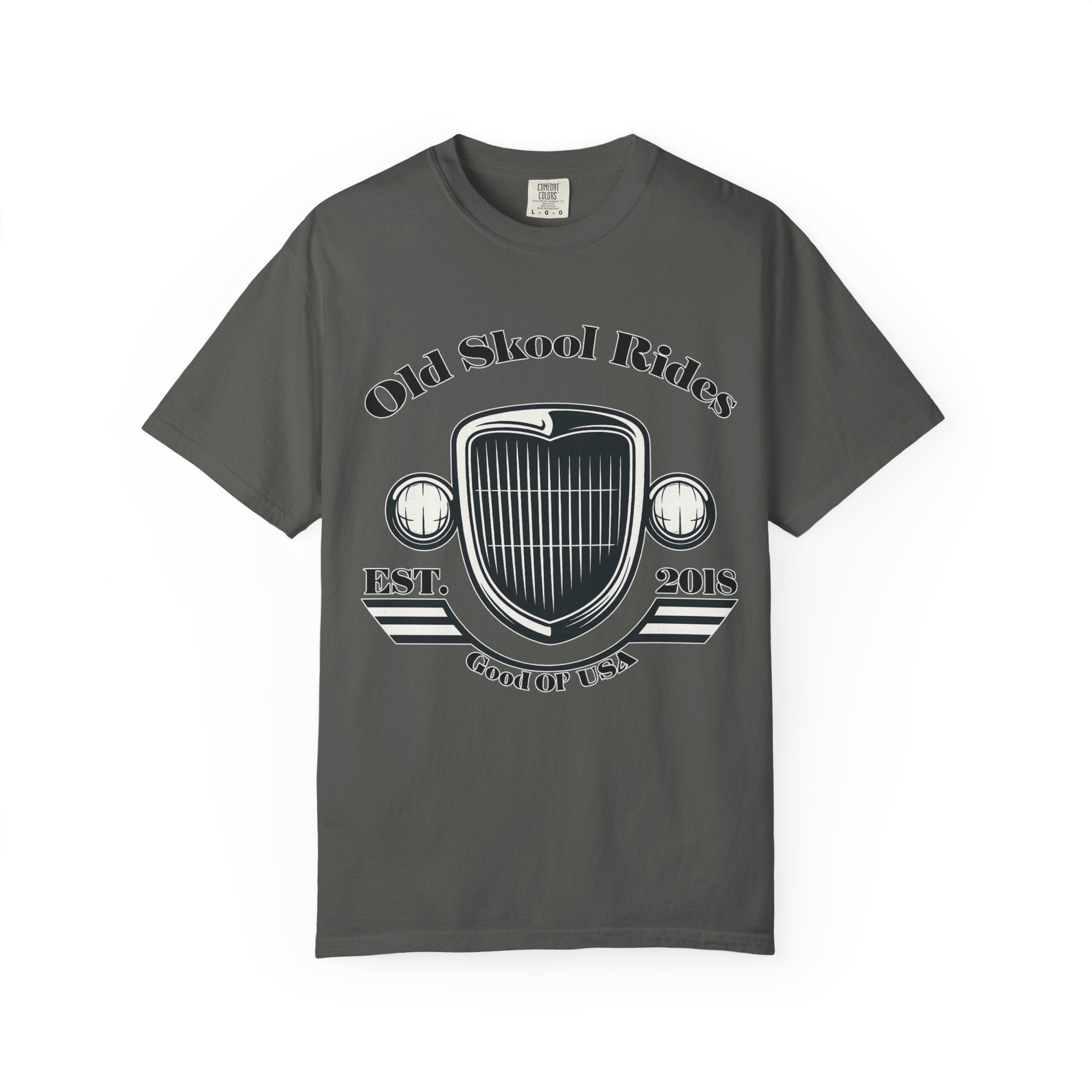Base Old Skool Rides T-Shirt — Vintage Car Grill Graphic Tee (Est. 2018)