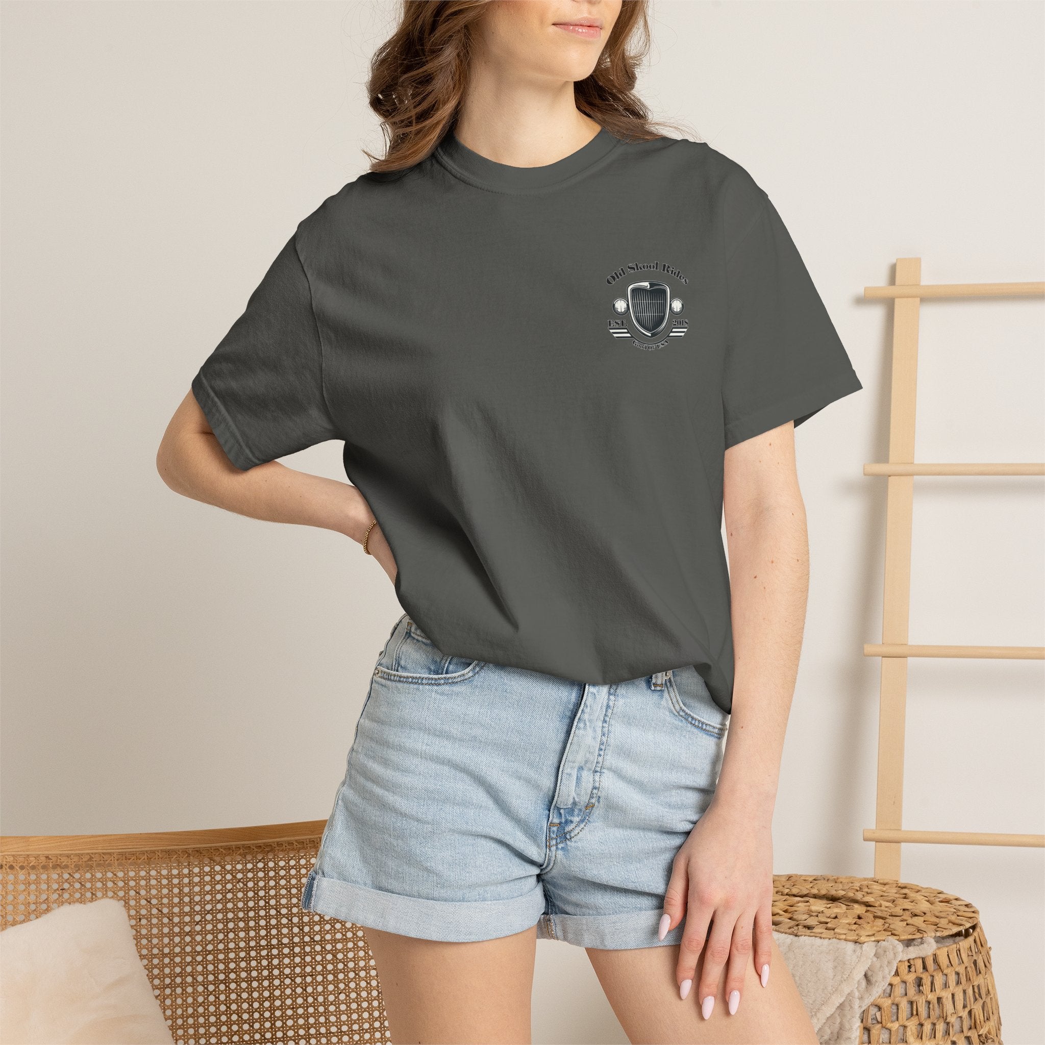 Old Skool Rides T-Shirt — Vintage Pickup Truck Graphic ("Old Skool Rides: Built Tough, Driven Hard")