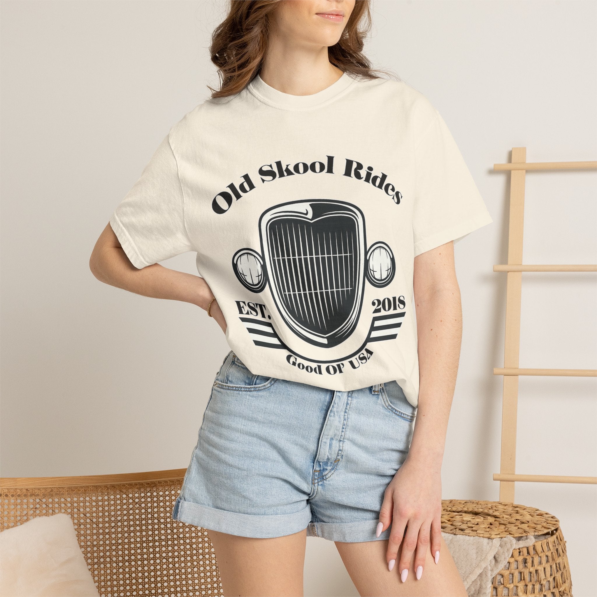 Base Old Skool Rides T-Shirt — Vintage Car Grill Graphic Tee (Est. 2018)