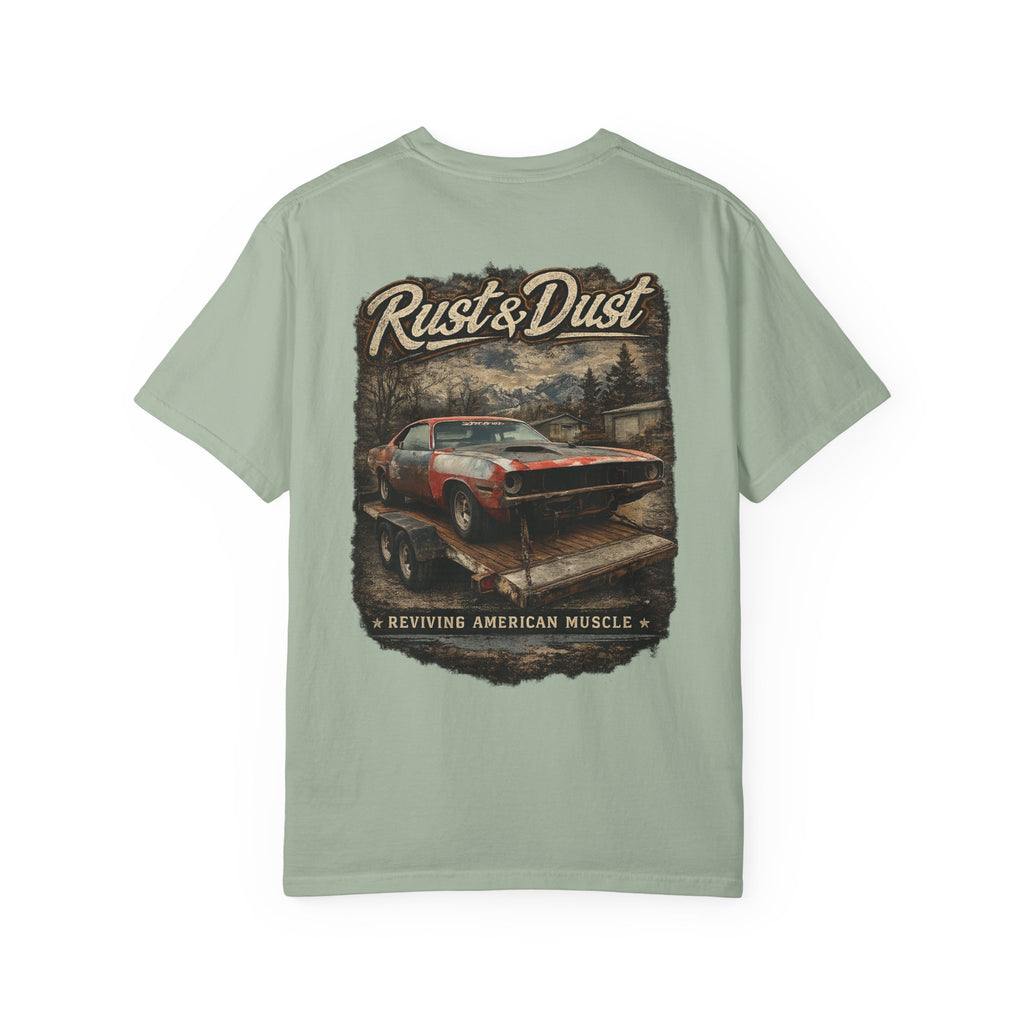 Rust & Dust Muscle Car T-Shirt — Vintage American Muscle Revival Graphic Tee