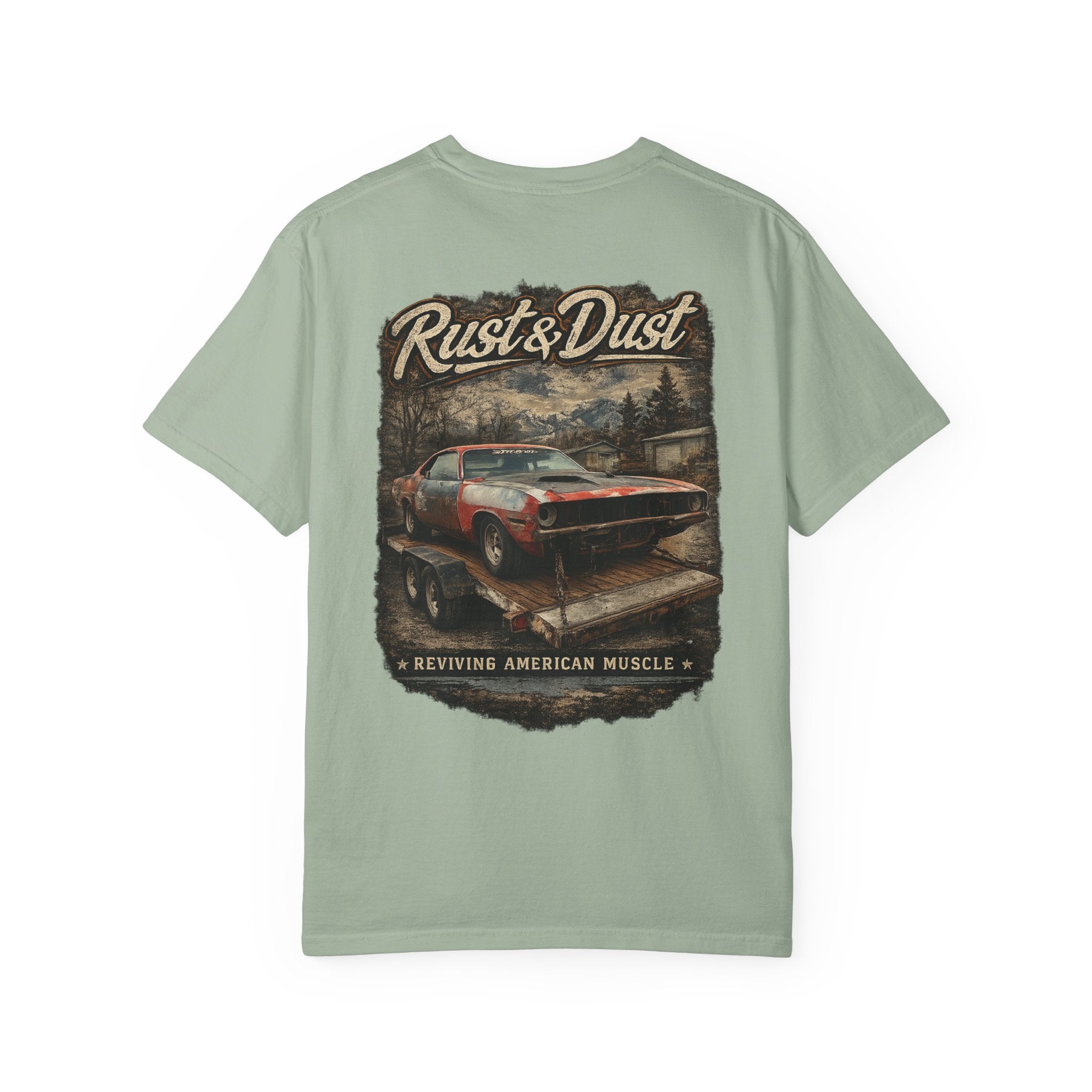 Rust & Dust Muscle Car T-Shirt — Vintage American Muscle Revival Graphic Tee