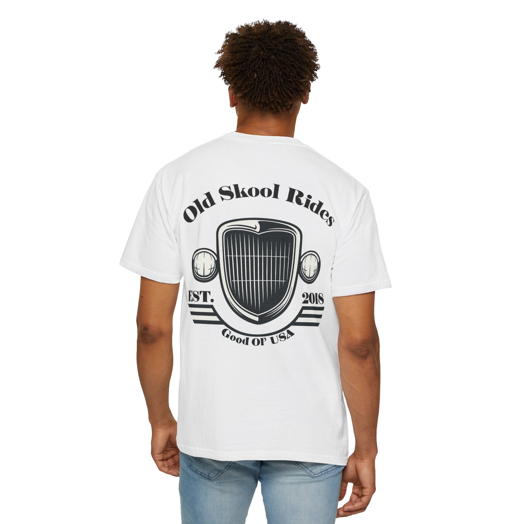 Back Logo T-Shirt — "Old Skool Rides" Vintage Auto Graphic