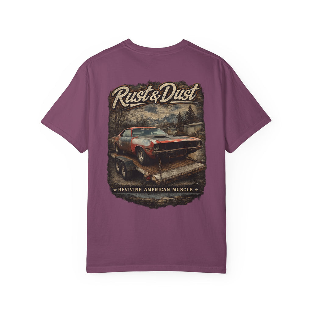 Rust & Dust Muscle Car T-Shirt — Vintage American Muscle Revival Graphic Tee