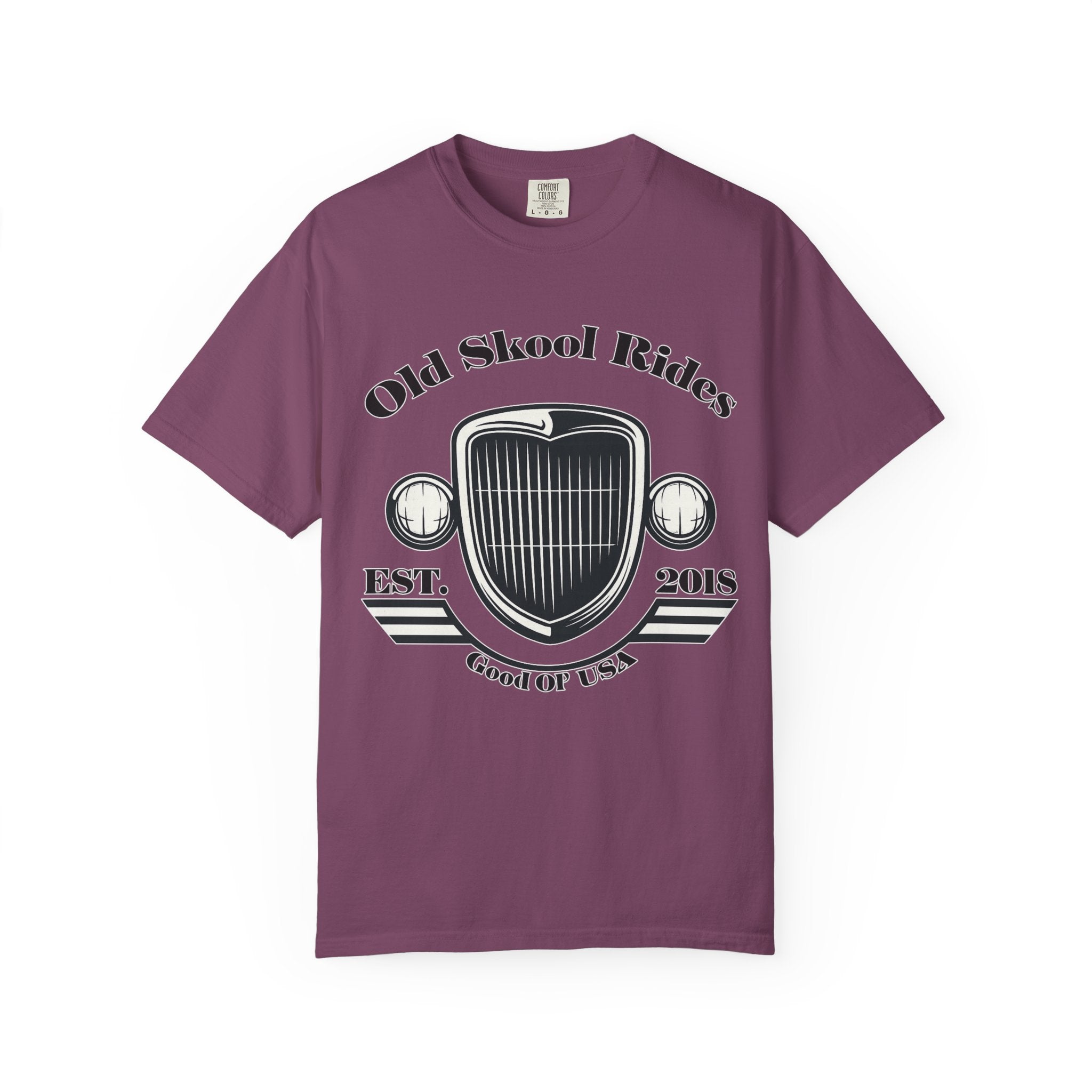 Base Old Skool Rides T-Shirt — Vintage Car Grill Graphic Tee (Est. 2018)