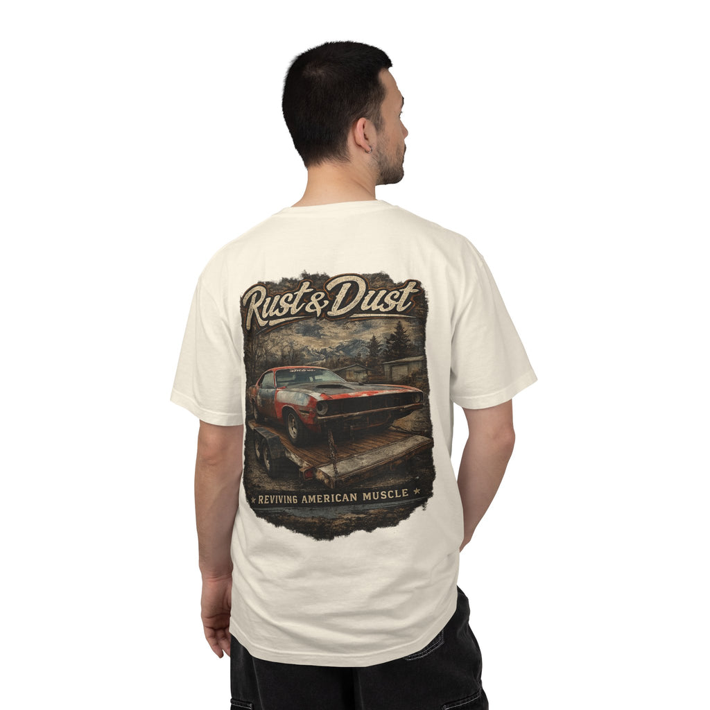 Rust & Dust Muscle Car T-Shirt — Vintage American Muscle Revival Graphic Tee