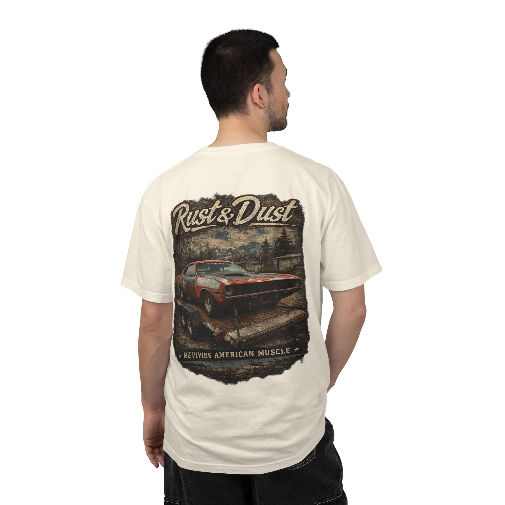 Rust & Dust Muscle Car T-Shirt — Vintage American Muscle Revival Graphic Tee