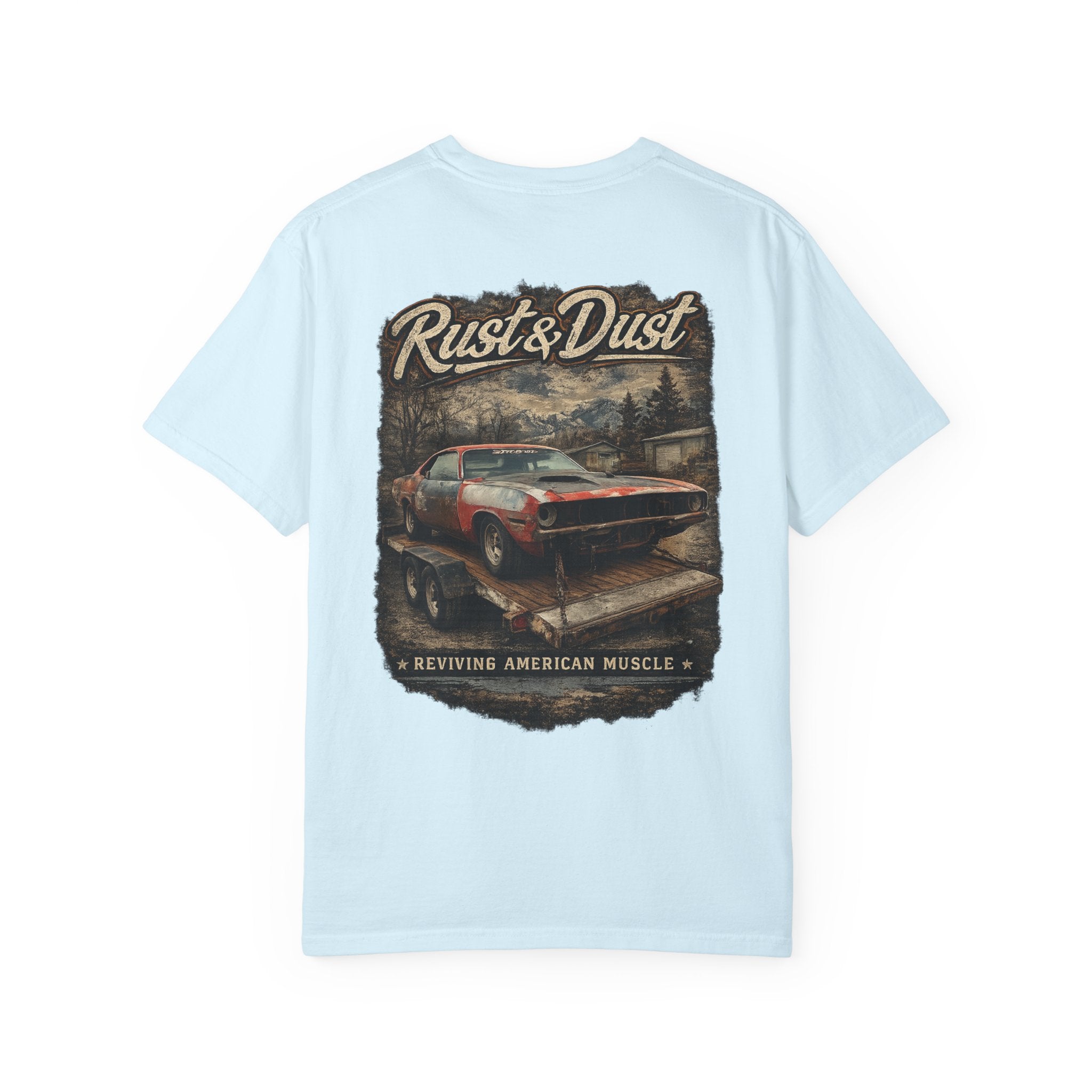 Rust & Dust Muscle Car T-Shirt — Vintage American Muscle Revival Graphic Tee