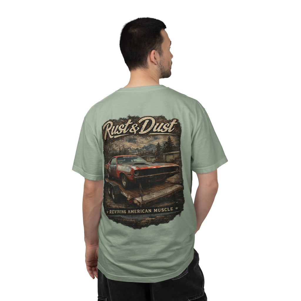 Rust & Dust Muscle Car T-Shirt — Vintage American Muscle Revival Graphic Tee