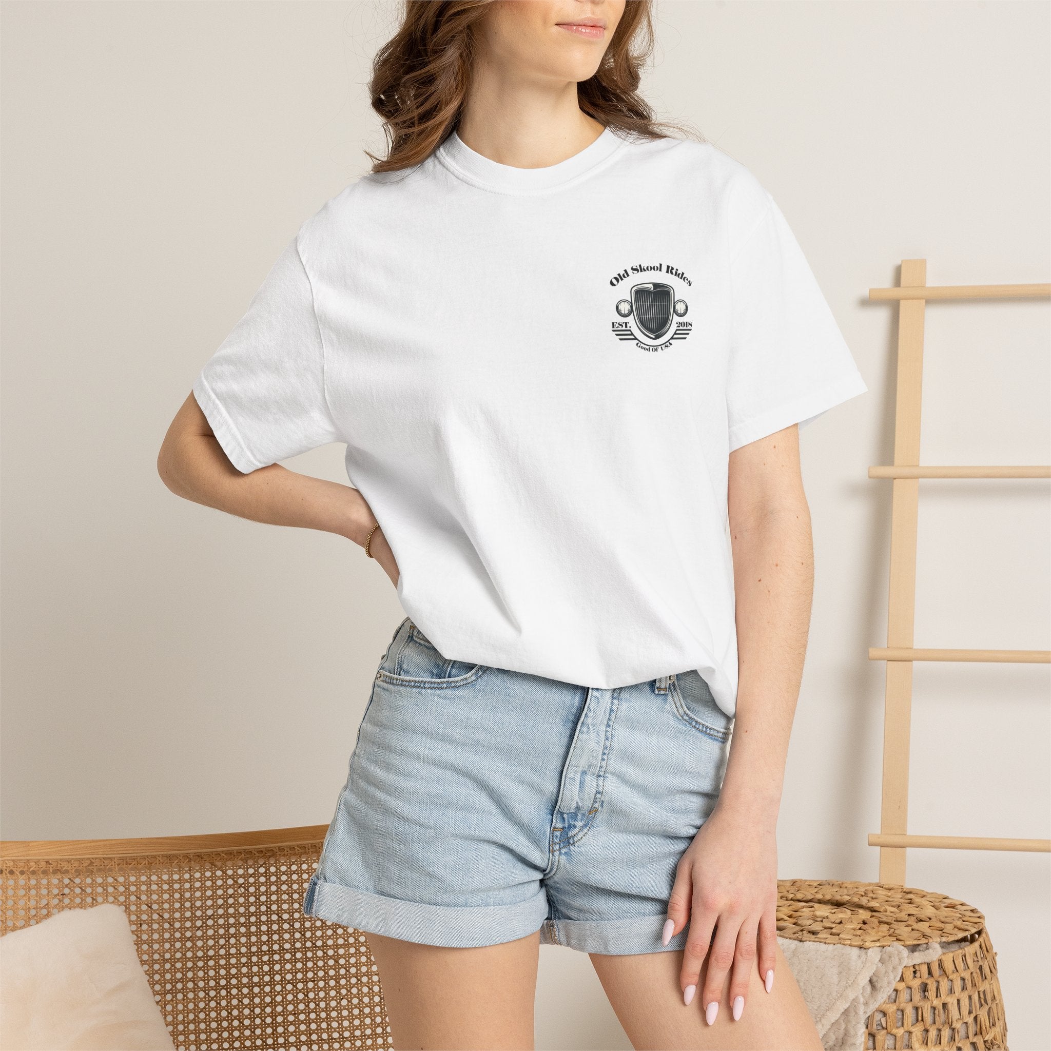 Old Skool Rides T-Shirt — Vintage Pickup Truck Graphic ("Old Skool Rides: Built Tough, Driven Hard")