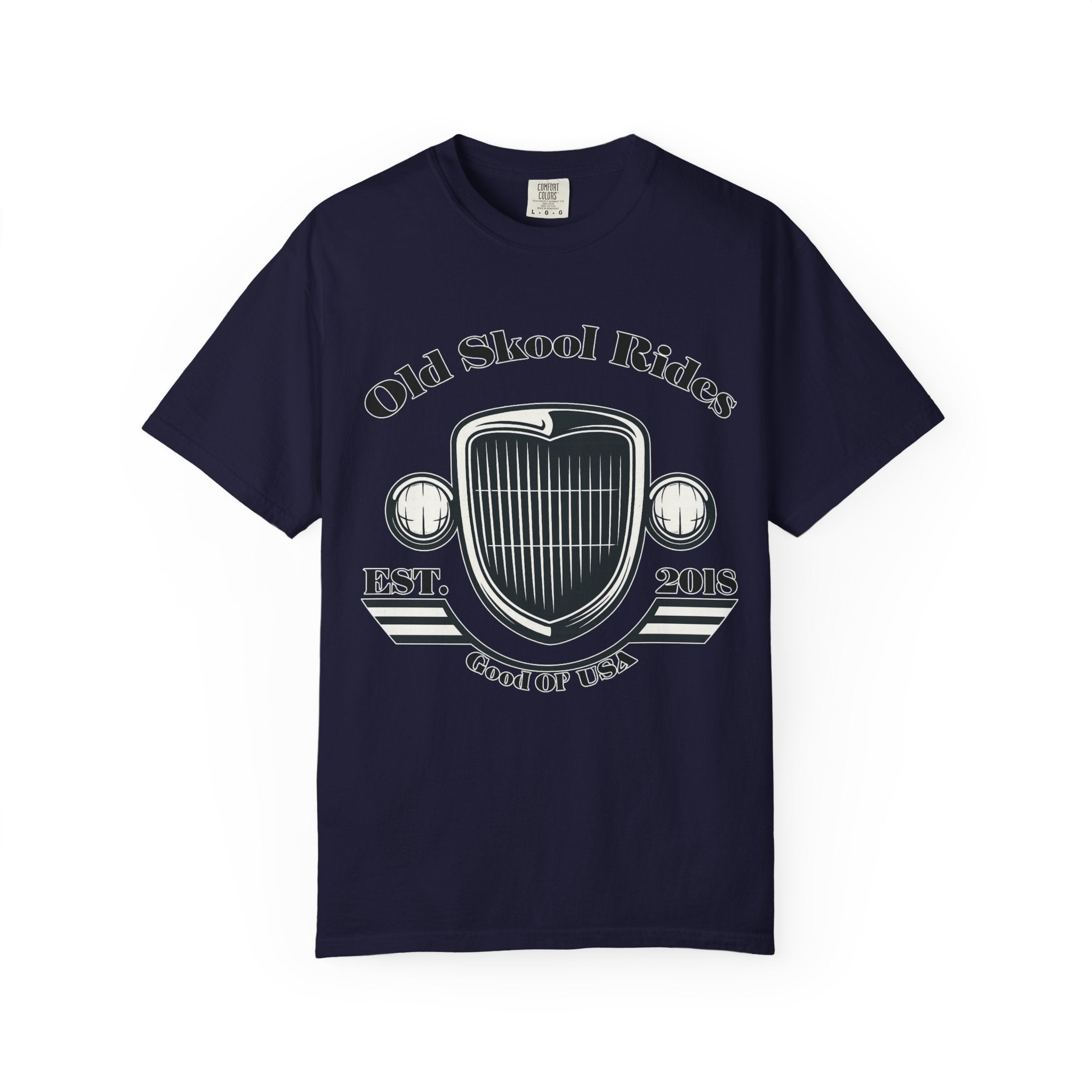 Base Old Skool Rides T-Shirt — Vintage Car Grill Graphic Tee (Est. 2018)