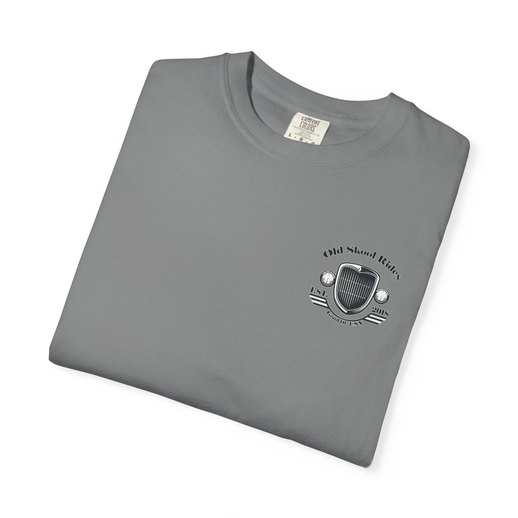 Old Skool Rides T-Shirt — Vintage Pickup Truck Graphic ("Old Skool Rides: Built Tough, Driven Hard")