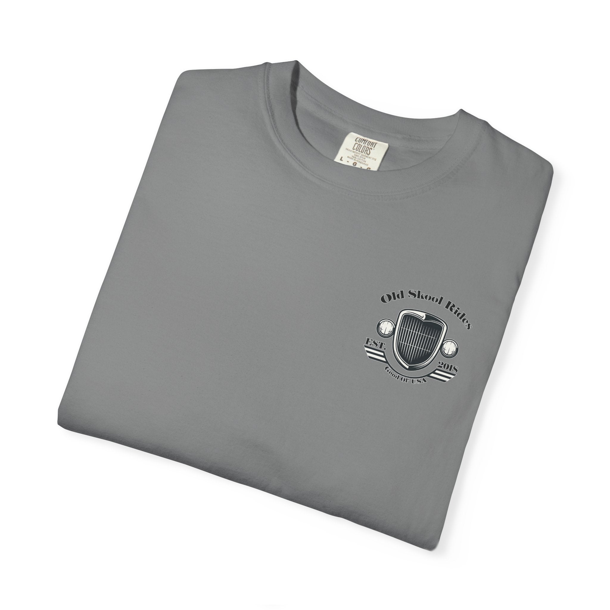 Old Skool Rides T-Shirt — Vintage Pickup Truck Graphic ("Old Skool Rides: Built Tough, Driven Hard")